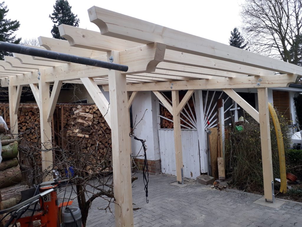 Abbund und Montage eines Einfachcarports